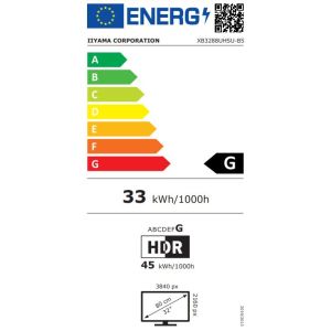 iiyama ProLite/XB3288UHSU-B5/31,5"/VA/4K UHD/60Hz/3ms/Black/3R XB3288UHSU-B5