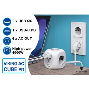 Síťový adaptér Viking AC Cube PD, rozbočovač, 7 výstupov VACCUBEPD