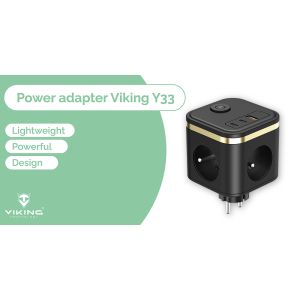 Síťový adaptér VIKING Y33, biela VY33W