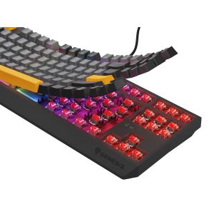 Genesis herná klávesnica THOR 230/TKL/RGB/Outemu Red/Drátová USB/US layout/Anchor Negative Šedá NKG-2082