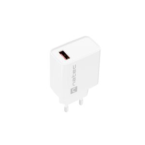 Univerzálna nabíjačka Natec RIBERA 18W 1X USB-A, biela NUC-2057