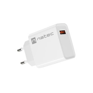 Univerzálna nabíjačka Natec RIBERA 18W 1X USB-A, biela NUC-2057