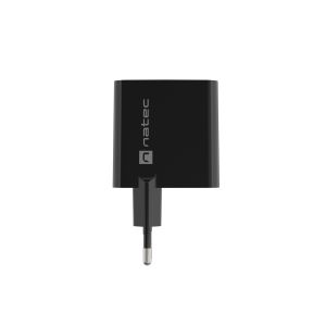 Univerzálna USB nabíjačka Natec RIBERA GaN 45W, 1X USB-A, 1X USB-C, čierna NUC-2143