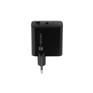 Univerzálna USB nabíjačka Natec RIBERA GaN 45W, 1X USB-A, 1X USB-C, čierna NUC-2143