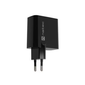 Univerzálna USB nabíjačka Natec RIBERA GaN 45W, 1X USB-A, 1X USB-C, čierna NUC-2143