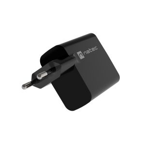 Univerzálna USB nabíjačka Natec RIBERA GaN 45W, 1X USB-A, 1X USB-C, čierna NUC-2143