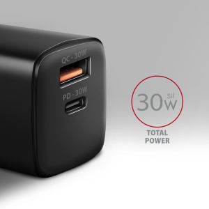 AXAGON ACU-PQ30 Sila nabíjačky do siete 30W, 2x port (USB-A + USB-C), PD3.0/PPS/QC4+/SFC/AFC/Apple ACU-PQ30