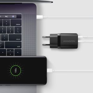 AXAGON ACU-PQ30 Sila nabíjačky do siete 30W, 2x port (USB-A + USB-C), PD3.0/PPS/QC4+/SFC/AFC/Apple ACU-PQ30