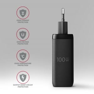 AXAGON ACU-DPQ100, GaN nabíjačka do siete 100W, 3x port (USB-A + dual USB-C), PD3.0/PPS/QC4+/Apple ACU-DPQ100