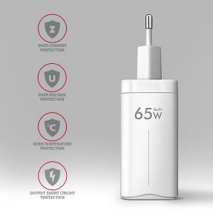 AXAGON ACU-DPQ65W, GaN nabíjačka do siete 65W, 3x port (USB-A + dual USB-C), PD3.0/QC4+/PPS/Apple ACU-DPQ65W