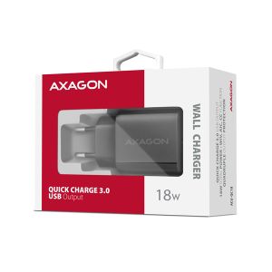 AXAGON ACU-QC18, nabíjačka do siete 18W, 1x port USB-A, QC3.0/AFC/Apple, čierna ACU-QC18