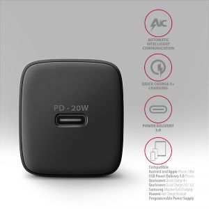 AXAGON ACU-PD20, nabíjačka do siete 20W, 1x port USB-C, PD3.0/PPS/QC4+/AFC/Apple, čierna ACU-PD20