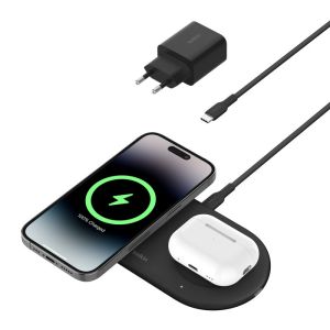 Belkin 2v1 Qi2 15W Magnetic Charging Pad, black WIZ021vfBK