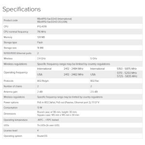 Mikrotik RBcAPGi-5acD2nD, 2,4/5GHz 802.11b/g/n/ac AP/HotSpot cAP ac RBcAPGi-5acD2nD