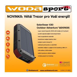 Wodasport - X30 - Solárna powerbanka Wodasport® SolarDozer X30, Outdoor Adventure™ 30100 mAh 7v1 X30