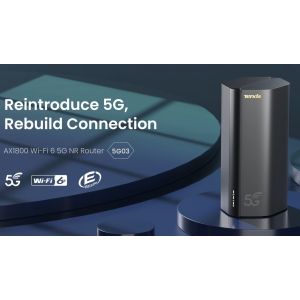 Tenda 5G03 Wi-Fi AX1800 5G NR/4G+ LTE router, 2x GWAN/GLAN, IPV6, VPN, Mesh, WPA3, NanoSIM, SK App 75011954