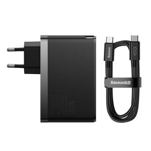 Baseus CCGP100201 GaN5 Pro Fast Nabíjačka USB + 2xUSB-C 140W Black 6932172610227