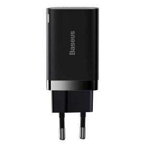 Baseus CCSUPP-E01 Super Si Quick Nabíjačka USB + USB-C 30W Black 6953156206342