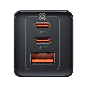 Baseus CCGP120201 GaN5 Pro Quick Nabíjačka USB-A + 2x USB-C 65W Black 6932172617523