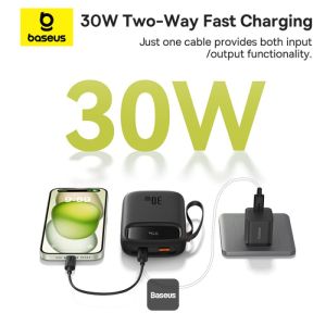 Baseus power banka Qpow 10000mAh 30W čierna s USB-C káblom 6932172667740