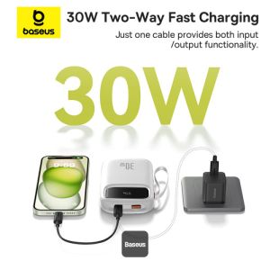 Baseus power banka Qpow 10000mAh 30W biela s USB-C káblom 6932172667733