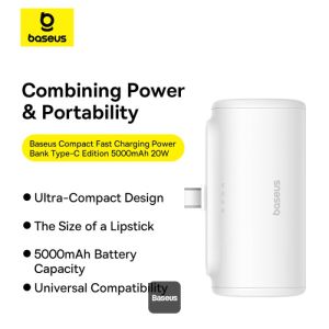 Baseus power banka 5000mAh 20W USB-C biela 6932172659516