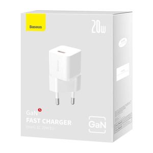 Baseus Rýchlonabíjačka do siete GaN5 Mini 20W EU biela 6932172625320