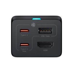 Baseus Nabíjačka do siete GaN5 Pre 2x USB-C/USB-A/HDMI 67W kábel 1.5m/USB-C kábel 1m čierna 6932172613006