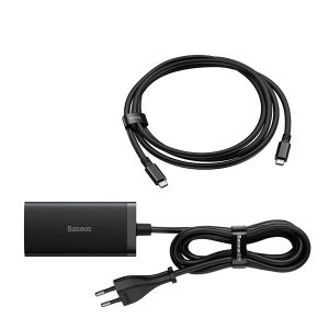 Baseus Nabíjačka do siete GaN5 Pre 2x USB-C/USB-A/HDMI 67W kábel 1.5m/USB-C kábel 1m čierna 6932172613006