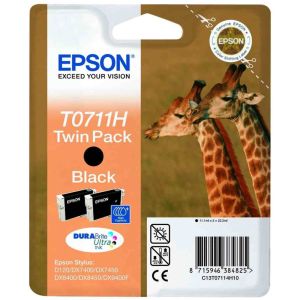 Cartridge Epson T0711, dvojbalenie, čierna (black), originál