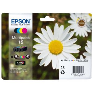 Cartridge Epson T1806 (18), C13T18064012, CMYK, 4-pack, multipack, originál