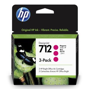 Cartridge HP 712, 3ED78A, 3-pack, purpurová (magenta), originál