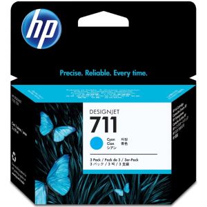 Cartridge HP 711 (CZ134A), trojbalenie, azúrová (cyan), originál