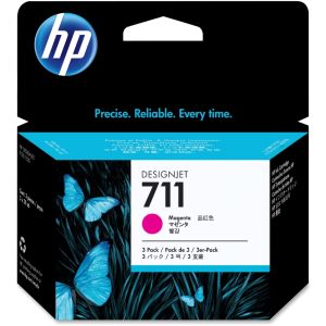 Cartridge HP 711 (CZ135A), trojbalenie, purpurová (magenta), originál