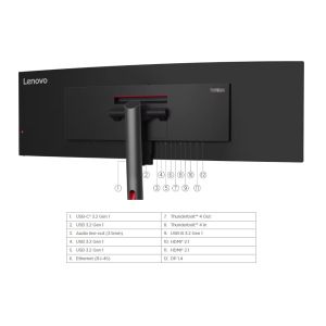 Lenovo ThinkVision/P49w-30/49"/IPS/5120x1440/60Hz/6ms/Black/3R 63DBRAT1EU