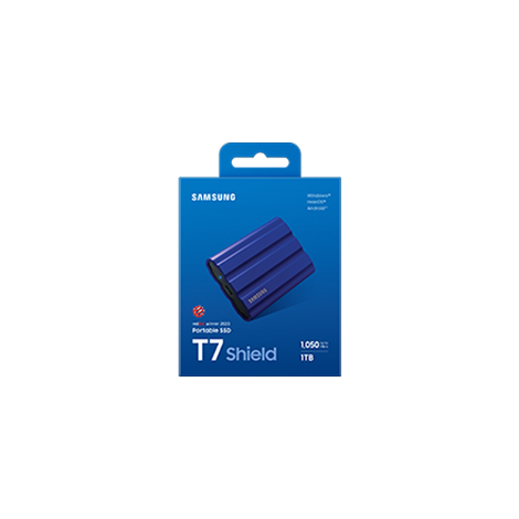 Samsung T7 Shield/1TB/SSD/Externý/2.5"/Modrá/3R MU-PE1T0R/EU