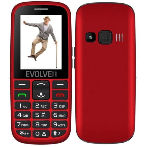 EVOLVEO EasyPhone EG, mobilný telefón pre seniorov s nabíjacím stojanom (červená farba) EP-550-EGR