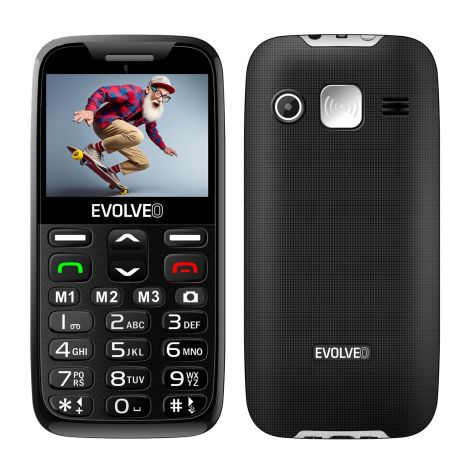 EVOLVEO EasyPhone XR, mobilný telefón pre seniorov s nabíjacím stojanom, čierna EP-601-XR-BK