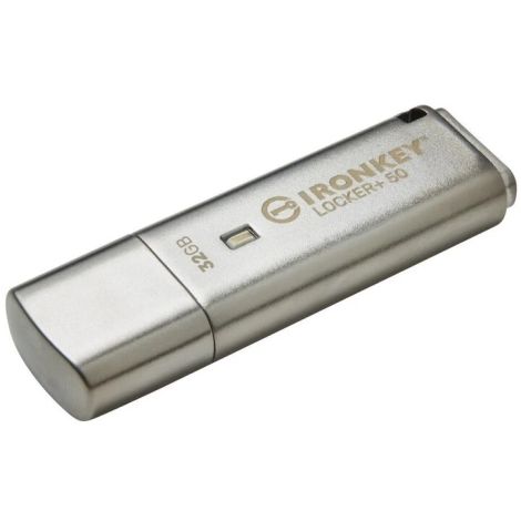 Kingston IronKey Locker+ 50/32GB/USB 3.1/USB-A/Strieborná IKLP50/32GB