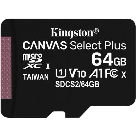 Kingston Canvas Select Plus A1/micro SDXC/64GB/UHS-I U1 / Class 10 SDCS2/64GBSP