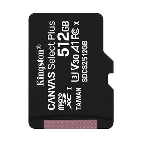 Kingston CANVAS SELECT PLUS/micro SD/512 GB/UHS-I U3 / Class 10 SDCS2/512GBSP