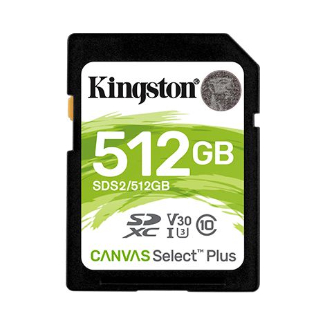 Kingston Canvas Select Plus U3/SDXC/512GB/UHS-I U3/Class 10 SDS2/512GB