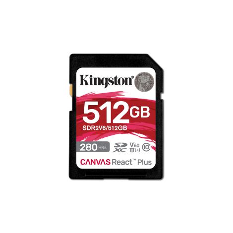 Kingston Canvas React Plus/SDHC/512 GB/UHS-II U3 ??/ Class 10 SDR2V6/512GB