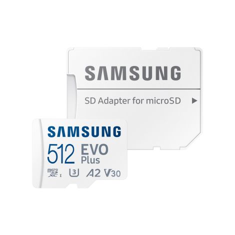 Samsung EVO Plus/micro SDXC/512GB/UHS-I U3 / Class 10/+ Adaptér/Biela MB-MC512SA/EU