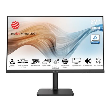 MSI Modern/MD272XP/27"/IPS/FHD/100Hz/1ms/Black/3R Modern MD272XP