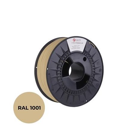 Tlačová struna (filament) C-TECH PREMIUM LINE, PLA, béžová, RAL1001, 1,75mm, 1kg 3DF-P-PLA1.75-1001