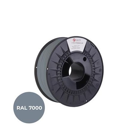 Tlačová struna (filament) C-TECH PREMIUM LINE, PLA, veverčia šedá, RAL7000, 1,75mm, 1kg 3DF-P-PLA1.75-7000