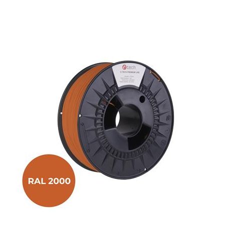 Tlačová struna (filament) C-TECH PREMIUM LINE, PLA, žltooranžová, RAL2000, 1,75mm, 1kg 3DF-P-PLA1.75-2000