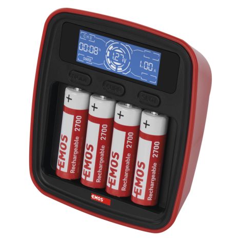 EMOS Inteligentná nabíjačka BCN-42D + 4xAA 2700mAh 1603029000