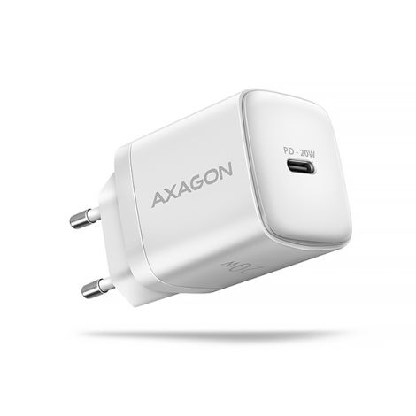 AXAGON ACU-PD20W, nabíjačka do siete 20W, 1x port USB-C, PD3.0/PPS/QC4+/AFC/Apple, biela ACU-PD20W